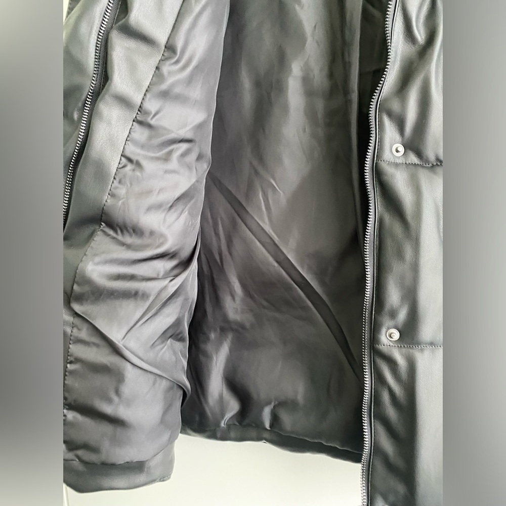 WINTER SALE - Shebby Faux Leather Puffer Vest - Picture 8 of 8